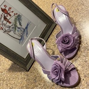 Impo Purple flower Heels Shoes 7 With Imperfections